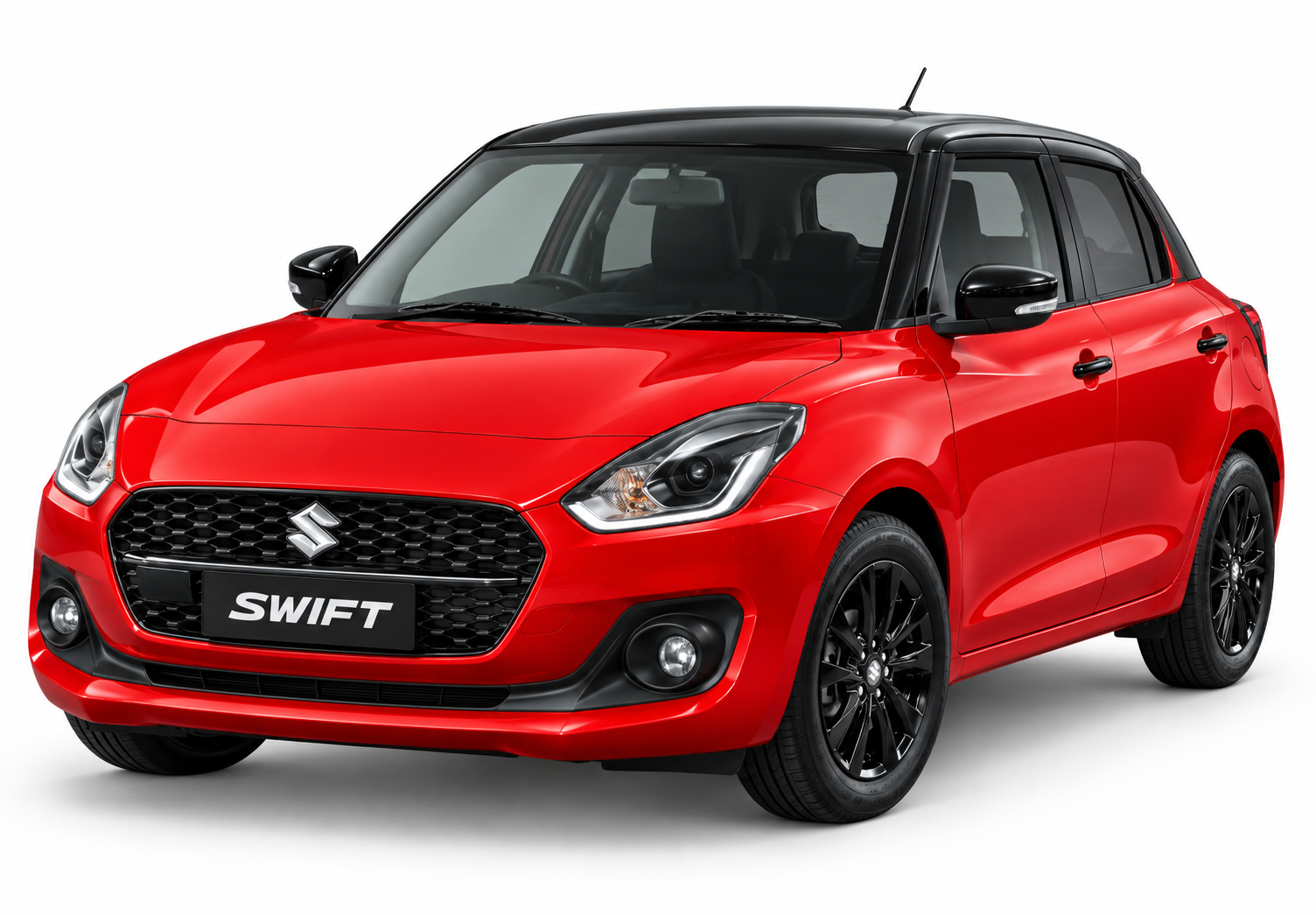 Suzuki Swift with red and black roof